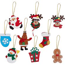 GORGECRAFT 9 Styles Large DIY Felt Christmas Tree Set Christmas Ornaments Wall Hanging Decorations Xmas Felt Christmas Santa Snowman Pendants New Year Gift Decorations for Holiday Party Tree Decor