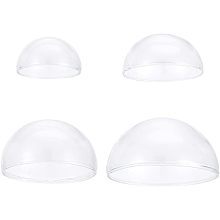 4pcs Small Glass Dome Cloches Glass Display Dome Cloche Half Round Shape Domes Without Base Display Stand Dome Cover for Home Office Flower Tabletop Centerpiece Wedding Party Decoration