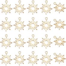 SUPERFINDINGS 20Pcs Brass Charms Sun Brass Charms 15x13mm Golden Charm Pendants for Bracelet Necklace Earrings Jewelry Making Hole: 1.5mm