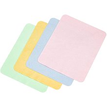 GLOBLELAND 4Pieces Mixed Color Microfiber Cleaning Cloths Cloth Wipes for Cleaning Eyeglasses Sunglasses Lenses Cell Phone TV Camera Computer, 6.6x5.4''