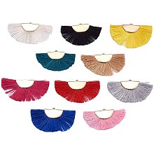 CHGCRAFT 100pcs Polyester Tassel Pendant Decorations Fan Shaped for Jewelry Making, About 25 mm Long