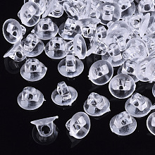 Honeyhandy Transparent AS Plastic Charm Base Settings, for Flat Back Cabochons, Hair Findings, DIY Hair Tie Accessories, Clear, 7.5x5mm, hole: 2mm, about 10000pcs/bag