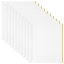 AHANDMAKER PVC Adhesive Refills Inner Pages, for 2 Ring Binder Photo Albums, with Lamination, Rectangle, White, 268x315x0.5mm, Hole: 6mm