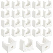 AHANDMAKER 0.79"/20mm PVC Pipe Clamps Clips, U Shaped Pipe Fitting Clamps Clips, Pipe Support Hangers for Water Supply - 50 Pcs(Floral White)