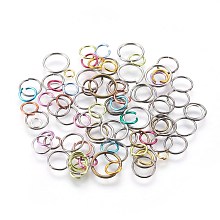 Honeyhandy Aluminum and Iron Open Jump Rings, Single Loops, Mixed Color, 18~22 Gauge, 4~10x0.6~1mm