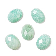 Honeyhandy Natural Amazonite Cabochons, Faceted, Oval, 18x13x6mm