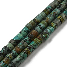 Honeyhandy Natural African Turquoise(Jasper) Beads Strands, Flat Round/Disc, Heishi Beads, 4x2~2.5mm, Hole: 0.7mm, about 173pcs/strand, 15.08~15.35 inch(38.3~39cm)