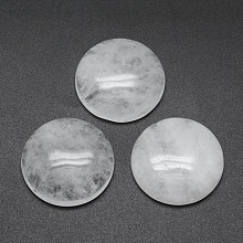 Honeyhandy Natural Quartz Crystal Cabochons, Half Round, 24.5~25x4~7mm