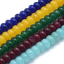 Honeyhandy Natural Jade Beads Strands, Dyed, Rondelle, Mixed Color, 8x5mm, Hole: 1mm, about 74pcs/strand, 15.15 inch(38.5cm)