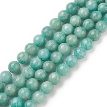 Honeyhandy Natural Amazonite Beads Strands, Round, Grade A, 6mm, Hole: 0.8mm, about 60pcs/strand, 15.04 inch(38.2cm)