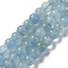 Honeyhandy Natural Blue Calcite Beads Strands, Round, 6mm, Hole: 1mm, about 75pcs/strand, 15.75 inch(40cm)