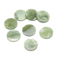 Honeyhandy Natural New Jade Beads, No Hole/Undrilled, Flat Round, 24~25x4~5mm