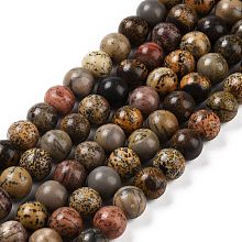 Round Natural Dendritic Jasper Beads Strands, Chohua Jasper, 8mm, Hole: 1mm, about 47pcs/strand, 15.40''(39.11cm)