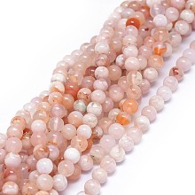 Honeyhandy Natural Cherry Blossom Agate Beads Strands, Round, 6mm, Hole: 0.8mm, about 60~64pcs/strand, 16 inch(40cm)