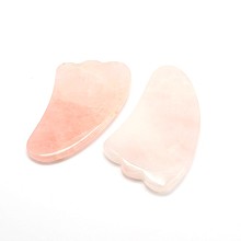 Honeyhandy Natural Rose Quartz Gua Sha Boards, Scraping Massage Tools, Gua Sha Facial Tools, 88~102x45~55x5~8mm