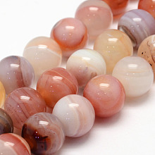 Honeyhandy Natural Sardonyx Beads Strands, Round, Grade A, 14mm, Hole: 1mm, about 27~28pcs/strand, 14.5 inch