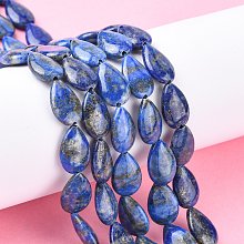 Honeyhandy Natural Lapis Lazuli Beads Strands, Teardrop, 15x10x4mm, Hole: 0.5mm, about 26pcs/strand, 15.35''(39cm)