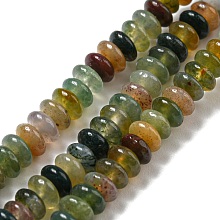 Natural Indian Agate Beads Strands, Rondelle, 4~4.5x2~2.5mm, Hole: 1.2mm, about 155~163pcs/strand, 15.24''~15.31''(38.7~38.9cm)