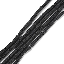 Natural Lava Rock Beads Strands, Column, 13~13.5x4~4.5mm, Hole: 1mm, about 28pcs/strand, 15.04''(38.2cm)