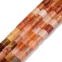 Honeyhandy Natural Pink Aventurine Beads Strands, Column, 6~6.5x6~7mm, Hole: 1mm, about 59~60pcs/strand, 15.16 inch~15.35 inch(38.5~39cm)