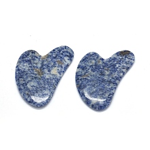 ARRICRAFT Natural Blue Spot Jasper Gua Sha Boards, Scraping Massage Tools, Gua Sha Facial Tools, Heart, 79~83x50~54.5x6~6.5mm