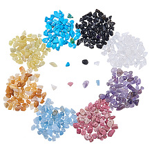 PandaHall Elite 1 Box Chip Gemstone Beads Crushed Pieces Stone Mixed Color for Jewelry Making 10.5x10.5x28cm