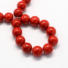 Honeyhandy Natural Dyed Mashan Jade Gemstone Bead Strands, Round, Red, 4mm, Hole: 0.5mm, about 95pcs/strand, 15.7 inch