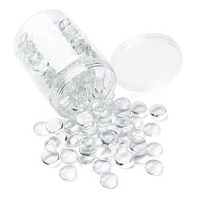 Craftdady Transparent Glass Cabochons, Half Round/Dome, Clear, 18x5mm, 200pcs/box