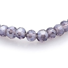 Honeyhandy Pearl Luster Plated Glass Faceted Round Spacer Beads Strands, DarkSlate Blue, 3mm, Hole: 1mm, about 100pcs/strand, 11.5 inch