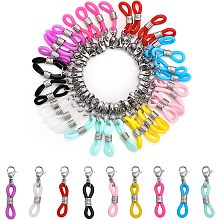 CHGCRAFT 36Pcs 9 Colors Knitting Needle Stoppers Silicone Knitting Needle Hugger Set Needle Stopper Crochet Project Keeper with 304 Stainless Steel Lobster Claw Clasps for Crochet Knitting