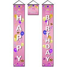 Arricraft 3 Pcs Happy Birthday Banner Door Hanging Flag Couplet Decor Sign Set Door Union Hanging Flag for Home Front Door Porch School Garden Yard Decorations Birthday Party Supplies 70.8x11.8inch