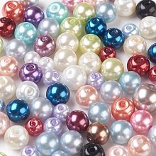 Arricraft Glass Pearl Beads, Round, Mixed Color, 3~16mm, Hole: 1~1.6mm, about 200pcs/100g