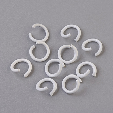 Honeyhandy Iron Jump Rings, Open Jump Rings, White, 17 Gauge, 8~8.5x1.2mm, Inner Diameter: 5~6mm