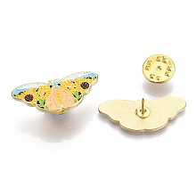 Honeyhandy Butterfly with Sunflower Enamel Pin, Alloy Badge for Backpack Clothes, Golden, Colorful, 13x30x1.5mm