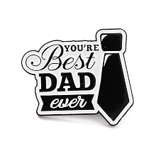 Honeyhandy You Are Best Dad Ever Enamel Pin, Inspiration Alloy Enamel Brooch for Backpack Clothes, Electrophoresis Black, White, 26x30x9.5mm, Pin: 1mm