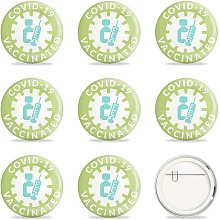 GLOBLELAND 9 Pcs COVID-19 Vaccine Buttons 2-1/4 Inch Vaccine Button Pins for Men's/Women's Brooches or Doctors, Nurses, Hospitals, Green Design