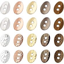 Pandahall Elite 200 Pieces Brass 2 Hole Buttons Oval Craft Buttons Mixed Color for Sewing DIY Crafts and Jewelry Making - 14x10mm