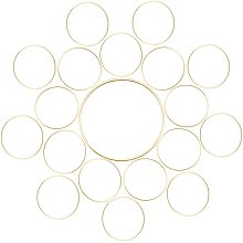 CREATCABIN 1 Box 200pcs Round Circle Beading Hoop Earring Finding Pendant Accessories Frames Connectors Linking Rings Bulk for Jewelry Making DIY Craft Art Creation Gift 20mm，Golden