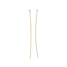 Honeyhandy Brass Flat Head Pins, Cadmium Free & Lead Free, Real 18K Gold Plated, 50mm, Head: 1.8mm, Pin: 0.6mm, 22 Gauge