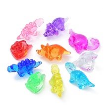 Honeyhandy Transparent Plastic Cabochons, Dinosaur Shape, Mixed Color, 26~35x18~22x35~48mm