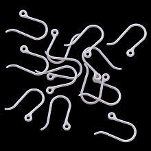 Honeyhandy Plastic Earring Hooks, Ear Wire, with Horizontal Loop, WhiteSmoke, 11x9x0.6mm, Hole: 0.9mm