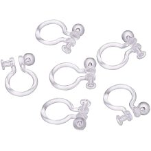 Arricraft 200pcs Plastic Clip-on Earring Components Earring Cabochons Setting 5mm Earring Pins for Non-Pierced Ears