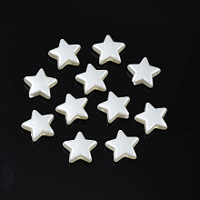 Honeyhandy ABS Plastic Imitation Pearl Beads, Star, Seashell Color, 11x12x4mm, Hole: 1.8mm, about 2165pcs/500g