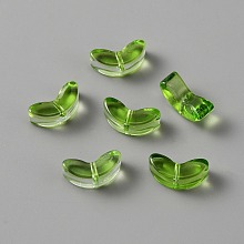 Honeyhandy Handmade Lampwork Beads, Tulip, Green, 6.5x14x5mm, Hole: 1mm