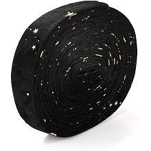 NBEADS 11 Yds × 1" Black Velvet Ribbon, 1" Double Face Satin Ribbon Velvet Ribbon with Gold Star Pattern for Wedding Gift Wrapping Hair Bows Home Christmas Decoration