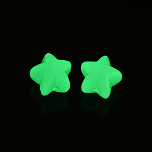 Honeyhandy Luminous Acrylic Beads, Glow in the Dark, Star, Turquoise, 15.5x16.5x15mm, Hole: 2.5mm, about 270pcs/500g