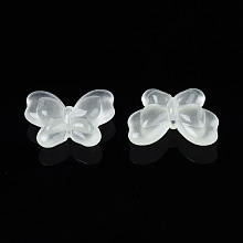 Honeyhandy Luminous Acrylic Beads, Glow in the Dark, Butterfly, Clear, 17.5x21x6mm, Hole: 1.8mm, about 415pcs/500g