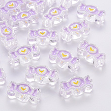 Honeyhandy Transparent Acrylic Beads, with Enamel, Candy, Lilac, 13.5x26.5x9.5mm, Hole: 3mm