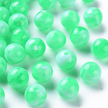 Honeyhandy Acrylic Beads, Imitation Gemstone, Round, Medium Spring Green, 12mm, Hole: 2mm, about 560pcs/500g