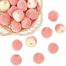 Pandahall Elite 20pcs Peach Charms Pendants Fruit Simulation Pendants Pink Peach Charms with Connector Ring for Summer Style Bracelet Earrings Necklace Jewelry Making Keychain, 23x21x19mm